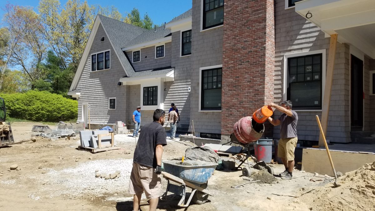 Landscaping & Hardscaping at New Construction in Weston Benchmark